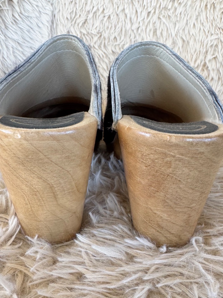 Like New No.6 Blue Suede Clogs With Wooden Heel — image 4 of 7